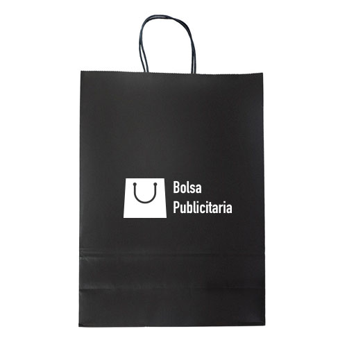 bolsa de papel kraft negro con logo